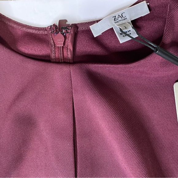 Zac Posen Red Wine Mermaid Tulip Gown Dress Size 2 NWT - Picture 4 of 6